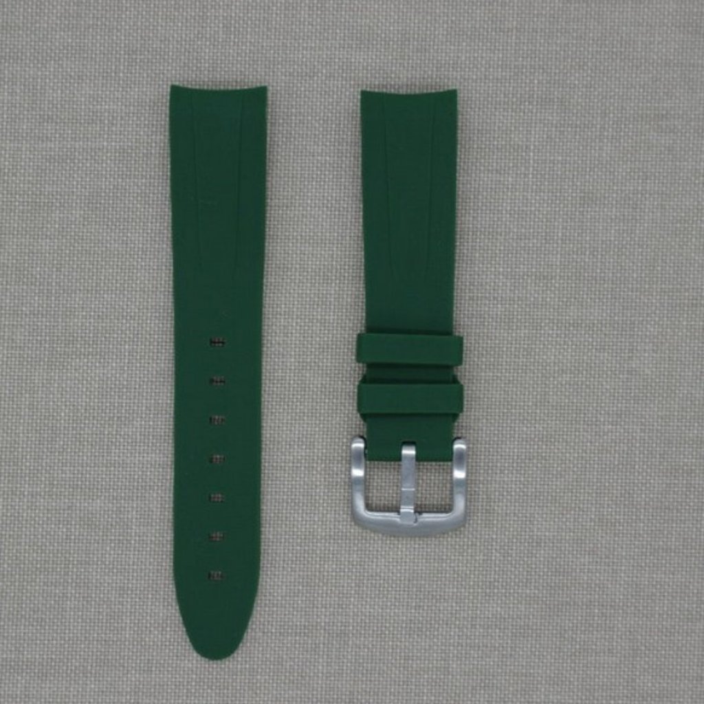 Tempomat 21mm Green Rubber Strap Fits Rolex Submariner 41mm Explorer Ii